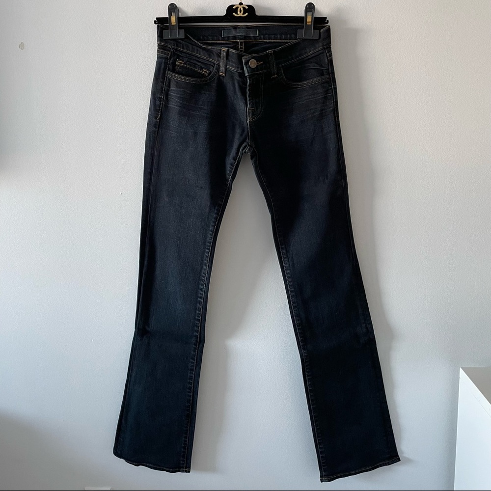 J Brand Mid-Rise Dark Blue Wash Size 25 Jeans Bootcut/Small Flare 5 Pockets